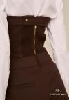 CROPPED SEM ALCA C/ DET METAL  FEMININO MARROM CAFÉ PERFECT WAY