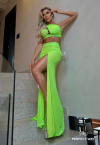 TOP DE PAETÊ   VERDE NEON PERFECT WAY