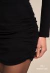 VESTIDO CURTO COM DRAPEADO FRENTE METAL FEMININO PRETO PERFECT WAY