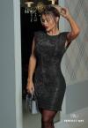 VESTIDO COM OMBREIRA preto c/ prata PERFECT WAY