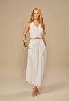 SAIA MAXI MIDI FEMININA EVASE CÓS DUPLO OFF WHITE PERFECT WAY