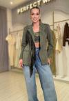 BLAZER C/ FRANJA FEMININO VERDE OLIVA PERFECT WAY
