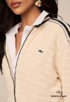JAQUETA BORD INDUSTRIAL MALHA TRICO GOLA ALTA FEMININA CRU PERFECT WAY