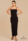 VESTIDO FEMININO MAXI MIDI PRETO PERFECT WAY