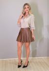 CAMISA C/ MINI FENDA LATERAIS FEMININA BEGE PERFECT WAY