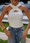 BODY  C/ FAIXA TRANSPASSADA FEMININO OFF WHITE PERFECT WAY