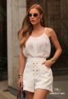 SHORTS FEMININO OFF WHITE PERFECT WAY