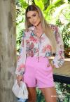 BATA ESTAMPADA FEMININA ROSA PO COM OFF WHITE PERFECT WAY