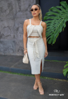CONJUNTO CROPPED + SAIA MIDI cru PERFECT WAY