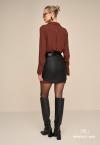 SAIA COURO ( PU) C/ MARTINGALE FEMININA PRETO PERFECT WAY
