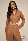 JAQUETA BORD INDUSTRIAL FEMININA CARAMELO PERFECT WAY