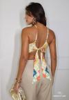 CROPPED FEMININO ESTAMPADA BEGE / VERDE PERFECT WAY