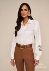 CAMISA BORD INDUSTRIAL FEMININA OFF WHITE PERFECT WAY