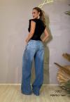 CALÇA WIDE LEG  INTERMEDIARIO FEMININA JEANS ESTONADO PERFECT WAY