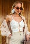 CROPPED FEMININO ESTAMPADO off white com cru PERFECT WAY