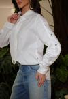 CAMISA FEMININA C/ RECORTE OFF WHITE PERFECT WAY