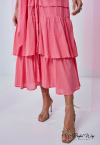 VESTIDO MIDI COM BABADO rosa PERFECT WAY