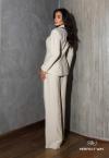 CONJUNTO FEMININO BLAZER ALONGADO + CALÇA WIDE LEG AREIA PERFECT WAY