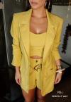 BLAZER FEMININO ALONGADO MOSTARDA PERFECT WAY