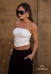 Perfect Way - CROPPED FEMININO S/ALÇA OFF WHITE