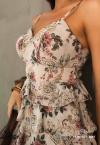 VESTIDO FEMININO ESTAMPADO NUDE PERFECT WAY