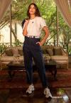 T-SHIRT COM MARTINGALE FIVELA FEMININA MARFIM PERFECT WAY