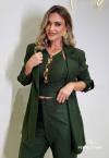 BLAZER FEMININO C/ MARTINGALE NAS MANGAS VERDE PERFECT WAY