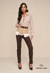 CAMISA BORD INDUSTRIAL C/ FENDA + GRAVATA  FEMININA OFF WHITE C/ FENDI PERFECT WAY