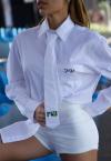 ACESSORIO GRAVATA C/ BORD INDUSTRIAL FEMININA OFF WHITE PERFECT WAY