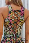 VESTIDO CURTO FEMININO PRETO COM AMARELO PERFECT WAY