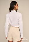 SHORTS BORD INDUSTRIAL  MALHA TRICO COS ALTO FEMININO CRU PERFECT WAY