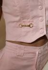COLETE C/ RCORTE C/ BOTOES DE METAL rosa PERFECT WAY