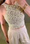 CROPPED FEMININO BORDADO CRU PERFECT WAY