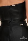 CROPPED COURO SINTETICO (PU) SEM ALCA FEMININO PRETO PERFECT WAY