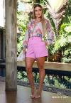 BATA ESTAMPADA FEMININA ROSA PO COM OFF WHITE PERFECT WAY