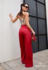 CALÇA FEMININA CORTE RETO burgundy PERFECT WAY