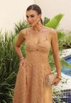 VESTIDO FEMININO MIDI bege PERFECT WAY