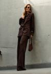 BLAZER  C/ BORD INDUSTRIAL FEMININO MARROM CAFÉ PERFECT WAY