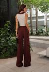 COLETE C/ BOLSO DET REC GRAVATA FEMININO BEGE C/ CACAU PERFECT WAY