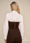 CROPPED SEM ALCA C/ DET METAL  FEMININO MARROM CAFÉ PERFECT WAY
