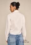 CAMISA C/ LAÇO FEMININA OFF WHITE PERFECT WAY
