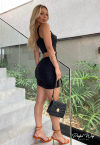 VESTIDO JUSTO com decote degagÊ PRETO PERFECT WAY