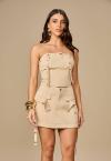 SHORTS SAIA COS ALTO ALFAIATARIA C/ CINTO FEMININO BEGE PERFECT WAY