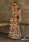 Perfect Way - VESTIDO MAXI MIDI FEMININO ESTAMPADO CRU C/ MARROM