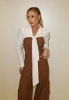 BODY FEMININO C/ GOLA DE LAÇO OFF WHITE PERFECT WAY