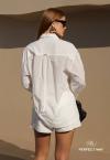 CAMISA FEMININA OVER ASSIMETRICA OFF WHITE PERFECT WAY
