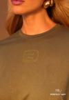 T-SHIRT CROPPED OVER FEMININA ESTAMPADA verde folha PERFECT WAY