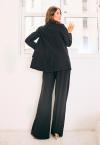 CALÇA C/ LENÇO ESTAM DET ZIPER BARRA FEMININA PRETO PERFECT WAY