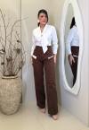 BODY FEMININO C/ GOLA DE LAÇO OFF WHITE PERFECT WAY