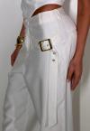 CALÇA ALFAIATARIA C/ CINTO FEMININA OFF WHITE PERFECT WAY
